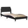 Lit avec matelas noir et blanc 90x200 cm similicuir 