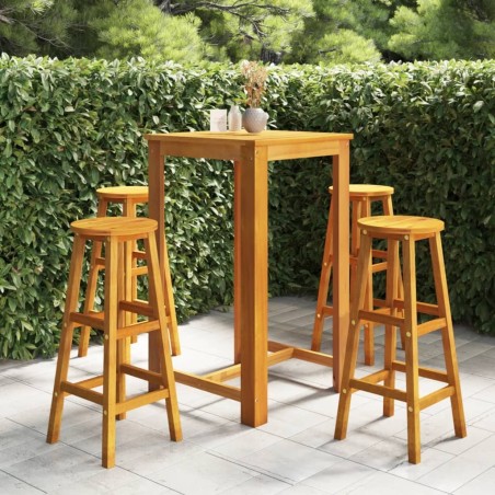 Ensemble de bar de jardin 5 pcs Bois d'acacia solide 