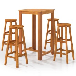 Ensemble de bar de jardin 5 pcs Bois d'acacia solide 