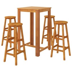 Ensemble de bar de jardin 5 pcs Bois d'acacia solide 