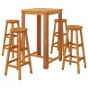Ensemble de bar de jardin 5 pcs Bois d'acacia solide 