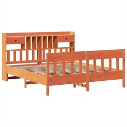 Cadre de lit sans matelas cire marron 180x200cm bois pin massif 