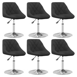 Chaises pivotantes à manger lot de 6 Noir Velours 