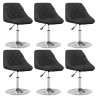 Chaises pivotantes à manger lot de 6 Noir Velours 