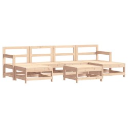 Salon de jardin 7 pcs Bois de pin massif 