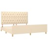 Cadre de lit sans matelas crème 160x200 cm tissu 