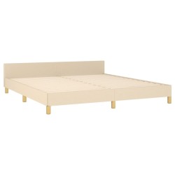Cadre de lit sans matelas crème 160x200 cm tissu 