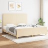 Cadre de lit sans matelas crème 180x200 cm tissu 