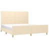 Cadre de lit sans matelas crème 180x200 cm tissu 