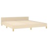 Cadre de lit sans matelas crème 180x200 cm tissu 
