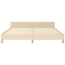 Cadre de lit sans matelas crème 180x200 cm tissu 