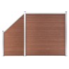 Ensemble de clôture WPC 1 Carré + 1 Incliné 273x186 cm Marron 