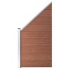 Ensemble de clôture WPC 1 Carré + 1 Incliné 273x186 cm Marron 