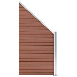 Ensemble de clôture WPC 1 Carré + 1 Incliné 273x186 cm Marron 
