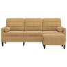 Canapé à 3 places avec repose-pieds Marron 180 cm Velours 