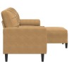 Canapé à 3 places avec repose-pieds Marron 180 cm Velours 