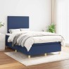 Sommier à lattes de lit avec matelas bleu 120x190 cm tissu 