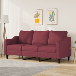 Canapé à 3 places Rouge bordeaux 180 cm Tissu 