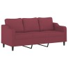 Canapé à 3 places Rouge bordeaux 180 cm Tissu 
