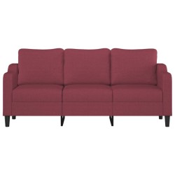 Canapé à 3 places Rouge bordeaux 180 cm Tissu 