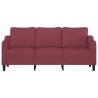 Canapé à 3 places Rouge bordeaux 180 cm Tissu 