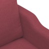Canapé à 3 places Rouge bordeaux 180 cm Tissu 
