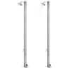 Douche de jardin avec base gris 220 cm Acier inoxydable 