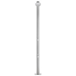 Douche de jardin avec base gris 220 cm Acier inoxydable 