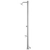 Douche de jardin avec base gris 220 cm Acier inoxydable 