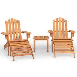 Ensemble de salon de jardin Adirondack 3 pcs bois acacia solide 
