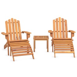 Ensemble de salon de jardin Adirondack 3 pcs bois acacia solide 