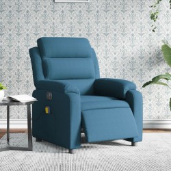 Fauteuil inclinable de massage électrique bleu velours 