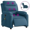 Fauteuil inclinable de massage électrique bleu velours 
