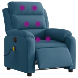Fauteuil inclinable de massage électrique bleu velours 
