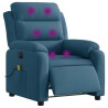 Fauteuil inclinable de massage électrique bleu velours 