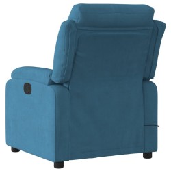 Fauteuil inclinable de massage électrique bleu velours 