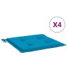 Coussins de chaise jardin lot de 4 bleu 40x40x3 cm tissu oxford 