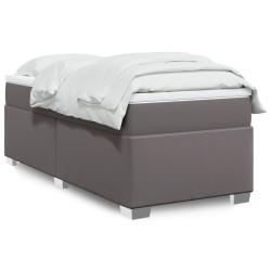 Sommier à lattes de lit avec matelas Gris 80x200 cm Similicuir 