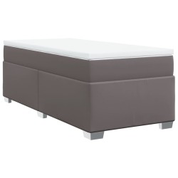Sommier à lattes de lit avec matelas Gris 80x200 cm Similicuir 