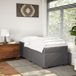 Sommier à lattes de lit avec matelas Gris 80x200 cm Similicuir 