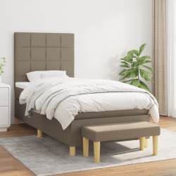 Sommier à lattes de lit avec matelas Taupe 80x200 cm Tissu 