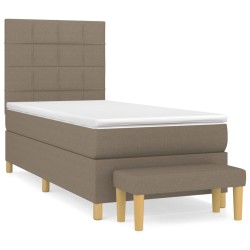 Sommier à lattes de lit avec matelas Taupe 80x200 cm Tissu 