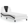Lit avec matelas blanc et noir 90x200 cm similicuir 