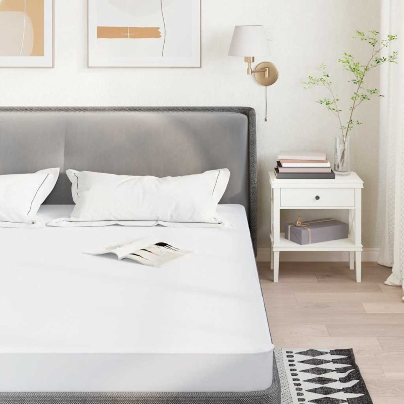 Protège-matelas blanc 200x220 cm imperméable 