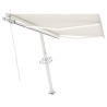 Auvent manuel rétractable avec LED 300x250 cm Crème 