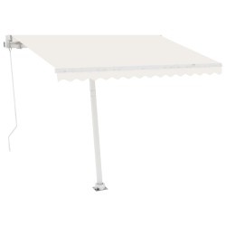 Auvent manuel rétractable avec LED 300x250 cm Crème 