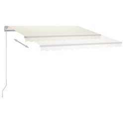 Auvent manuel rétractable avec LED 300x250 cm Crème 