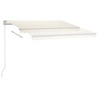 Auvent manuel rétractable avec LED 300x250 cm Crème 