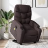 Fauteuil inclinable de massage électrique Marron foncé Tissu 