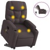 Fauteuil inclinable de massage électrique Marron foncé Tissu 